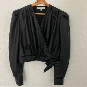 GENERATION K | pleather | large | top | tie front | like new!! | long sleeve